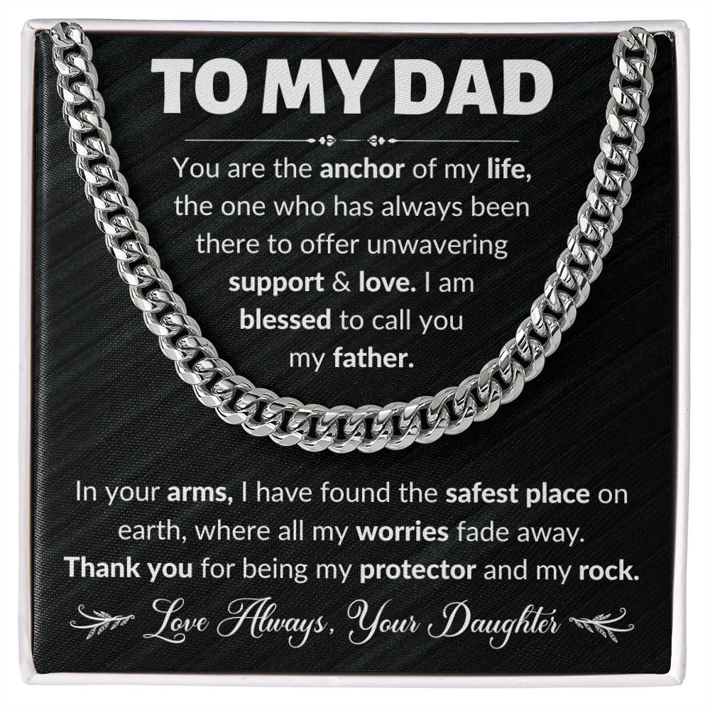 Dad You Are My Anchor Cuban Link Chain Necklace