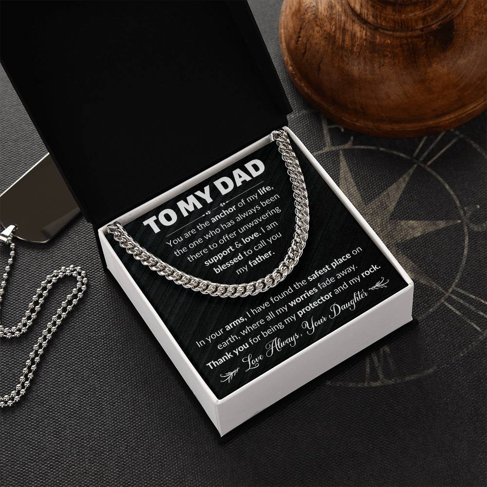 Dad You Are My Anchor Cuban Link Chain Necklace