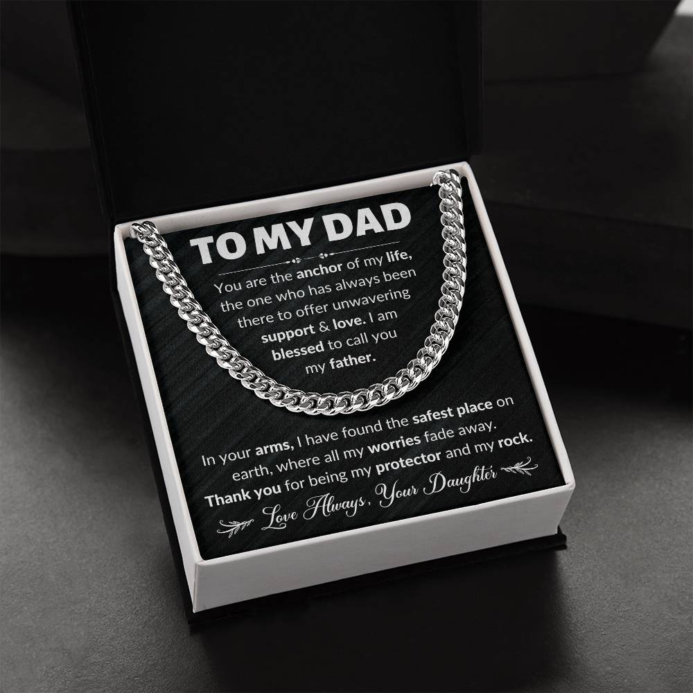 Dad You Are My Anchor Cuban Link Chain Necklace