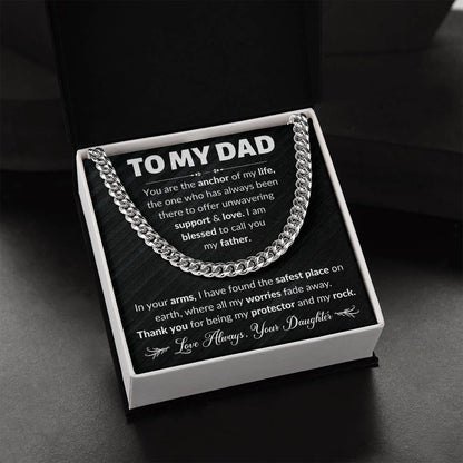 Dad You Are My Anchor Cuban Link Chain Necklace