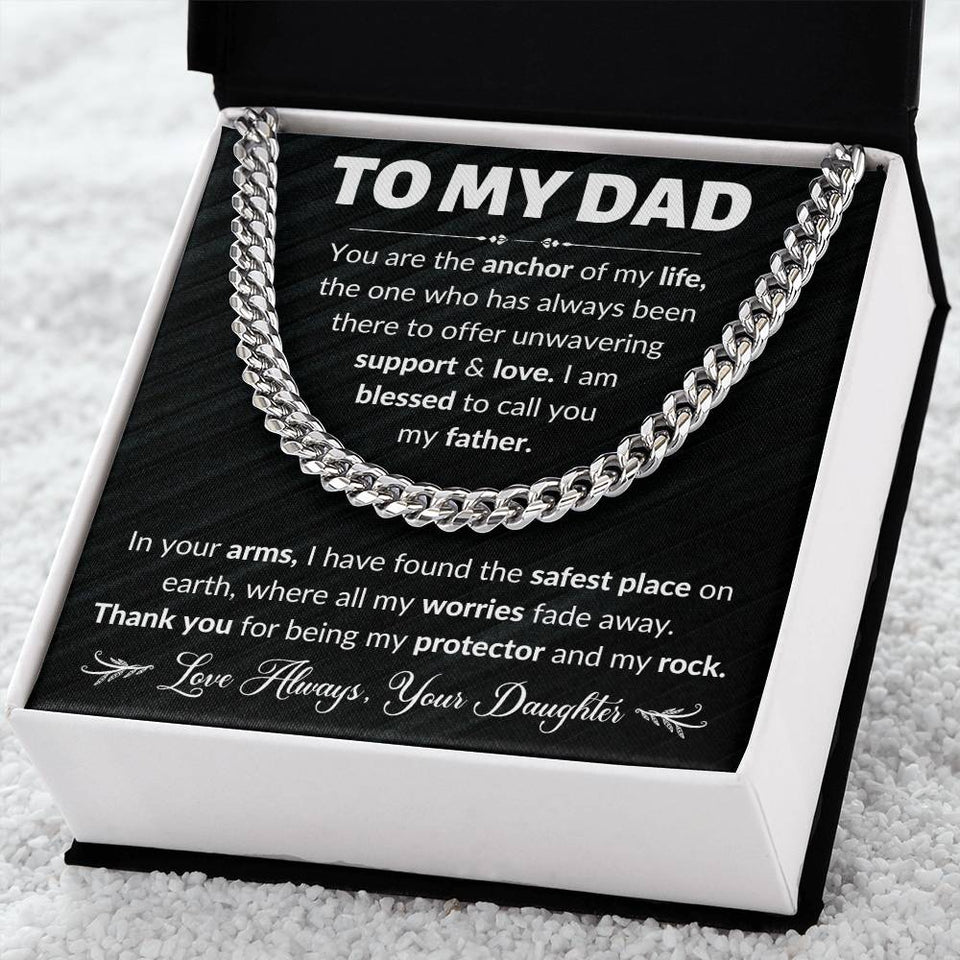 Dad You Are My Anchor Cuban Link Chain Necklace