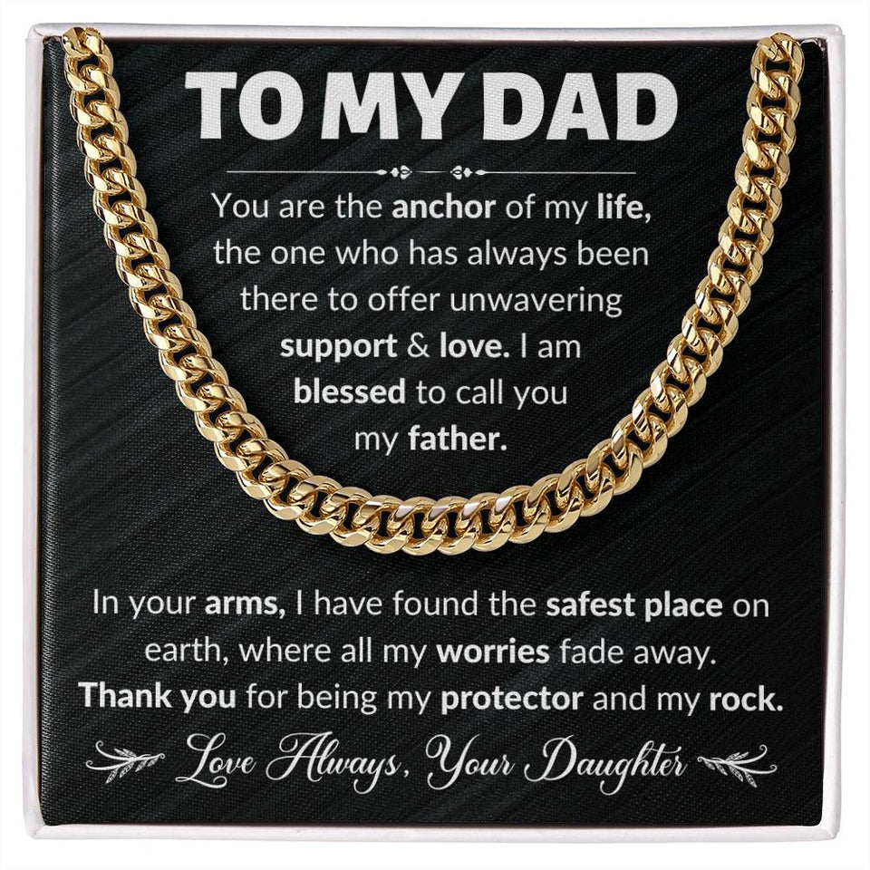 Dad You Are My Anchor Cuban Link Chain Necklace