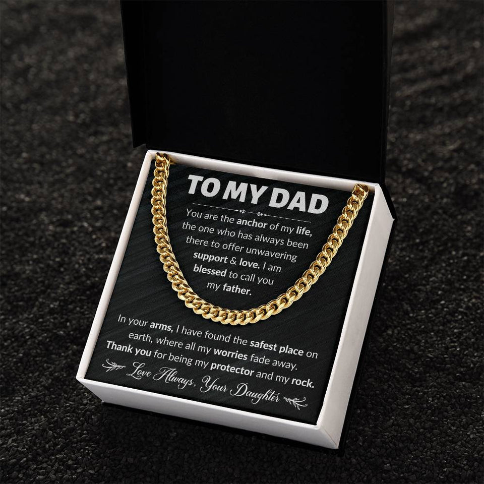 Dad You Are My Anchor Cuban Link Chain Necklace