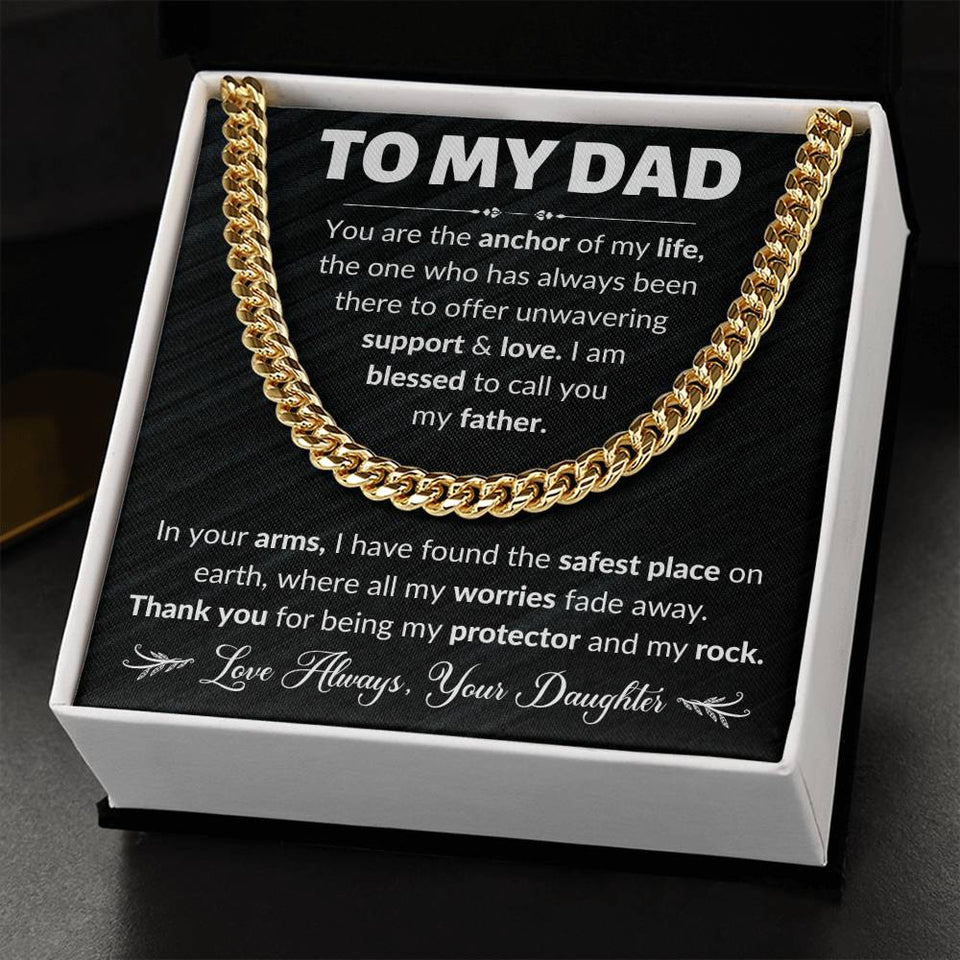 Dad You Are My Anchor Cuban Link Chain Necklace