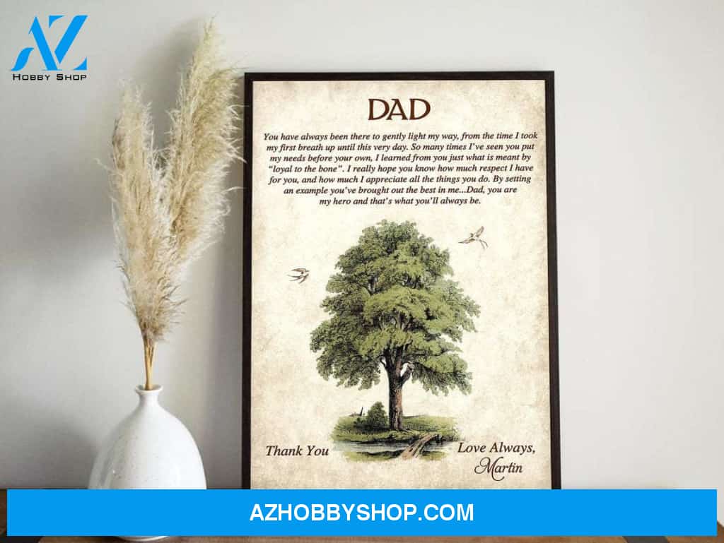 Dad You Are My Hero Canvas And Poster, Wall Decor Visual Art, Gift Father's Day