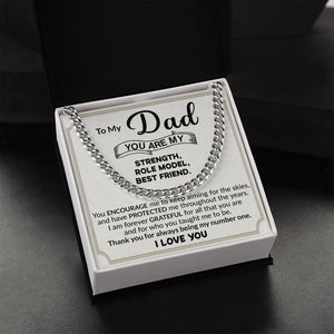 Dad You Are My Strength Cuban Link Chain Necklace