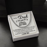 Dad You Are My Strength Cuban Link Chain Necklace