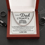 Dad You Are My Strength Cuban Link Chain Necklace