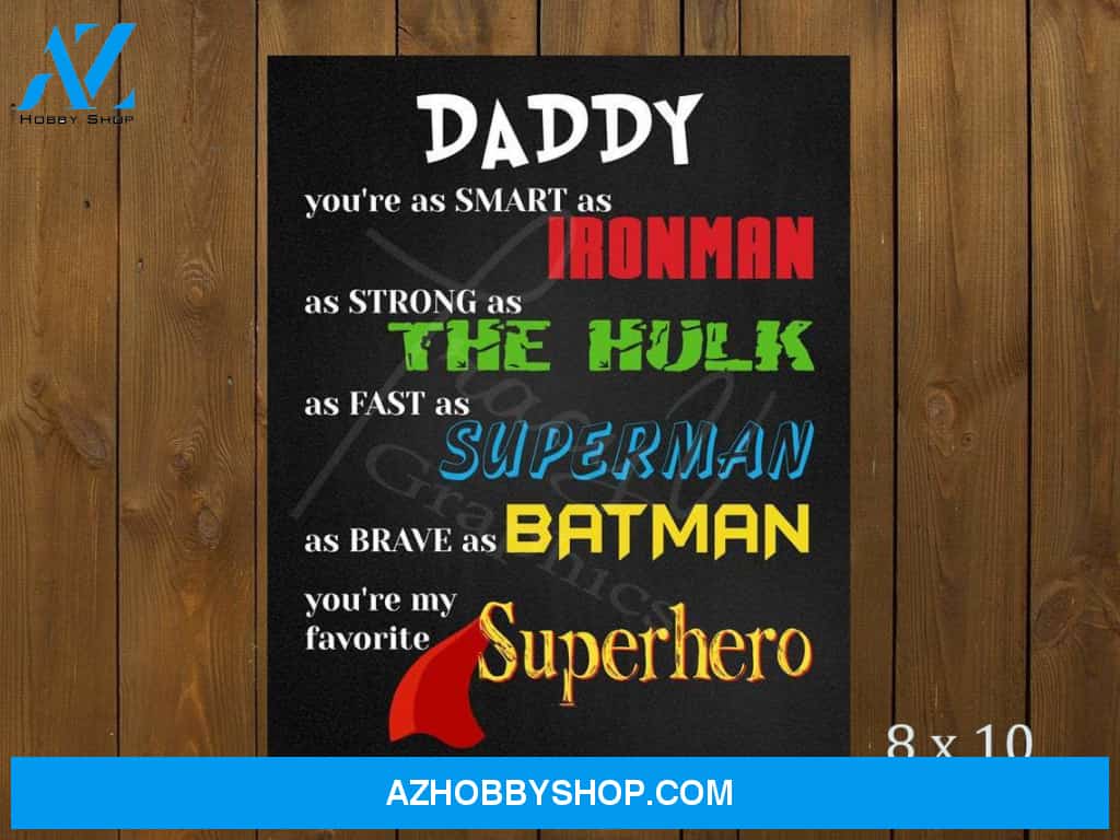 Daddy Superhero Canvas And Poster, Canvas Painting, Wall Decor Visual Art, Gift Father's Day