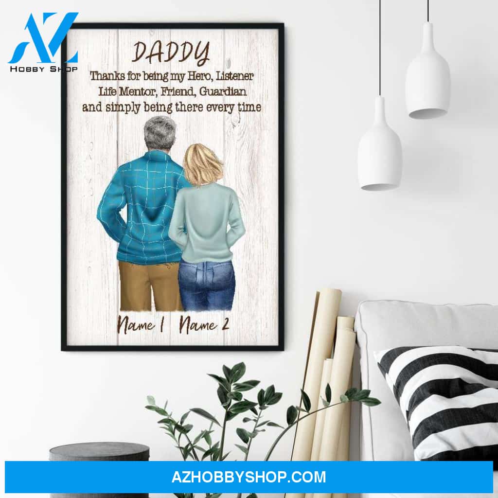 Daddy Thanks For Being My Hero Poster