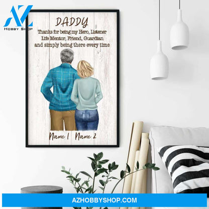 Daddy Thanks For Being My Hero Poster
