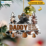 Papa The Man The Myth The Legend Merry Christmas Trees Acrylic Ornament CTH01