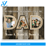 Dad's Day Gift Personalized Birthday Gift For Dad Photo Gift Canvas Print