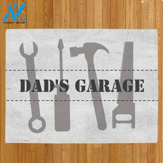Dad's - Papa's Garage Funny Doormat Welcome Mat Housewarming Gift Home Decor Funny Doormat Gift For Friend Dad Day Gift Ideas