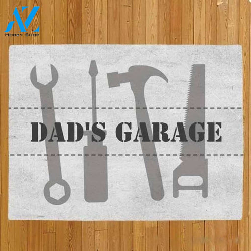 Dad's - Papa's Garage Funny Doormat Welcome Mat Housewarming Gift Home Decor Funny Doormat Gift For Friend Dad Day Gift Ideas