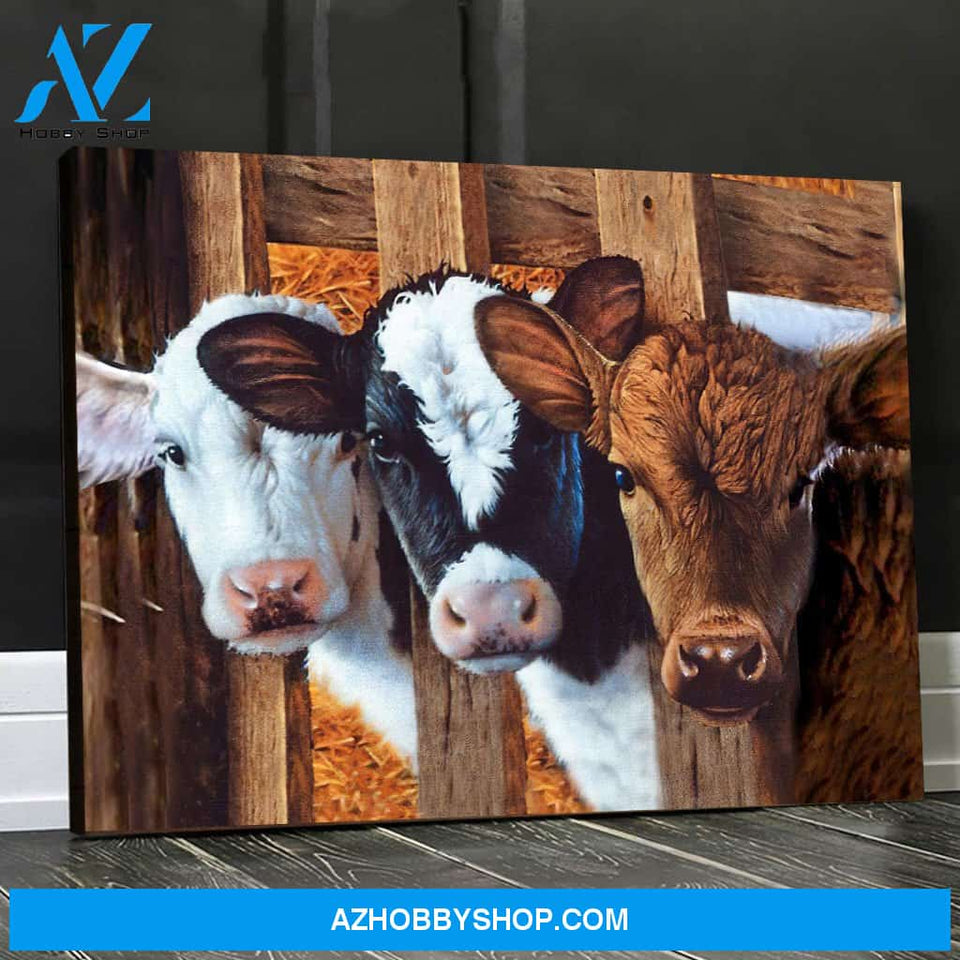 Dairy Cattle Cow Canvas Wall Art, Wall Decor Visual Art