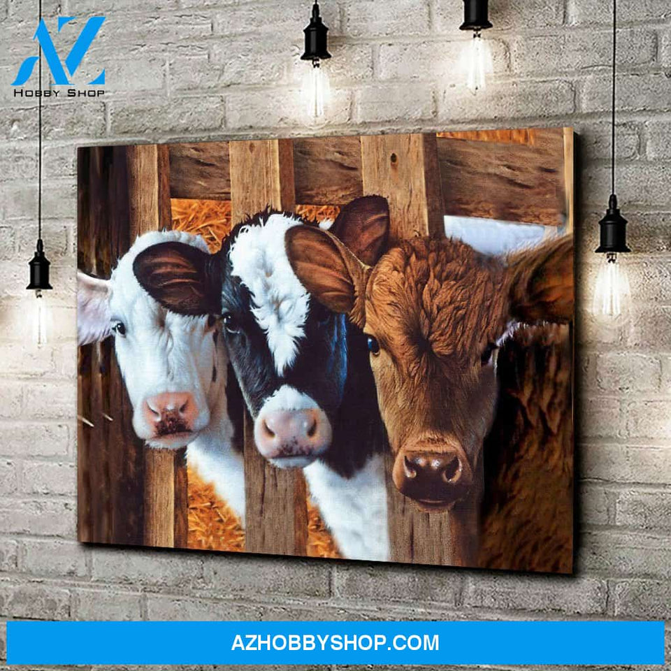 Dairy Cattle Cow Canvas Wall Art, Wall Decor Visual Art