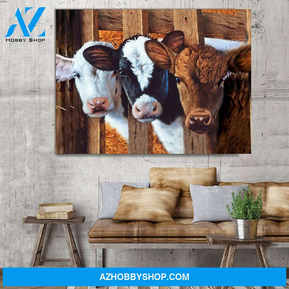 Dairy Cattle Cow Canvas Wall Art, Wall Decor Visual Art