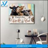 Dairy Cattle Cow Humble And Kind Cow Canvas Wall Art, Wall Decor Visual Art