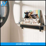 Dairy Cattle Cow Humble And Kind Cow Canvas Wall Art, Wall Decor Visual Art