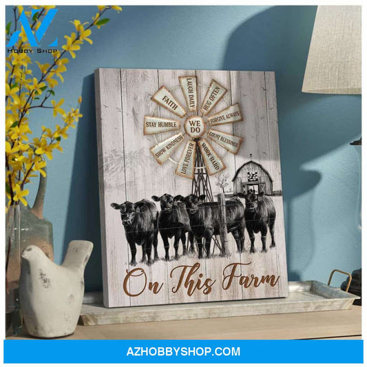 Dairy Cattle Cow On This Farm Canvas Wall Art, Wall Decor Visual Art
