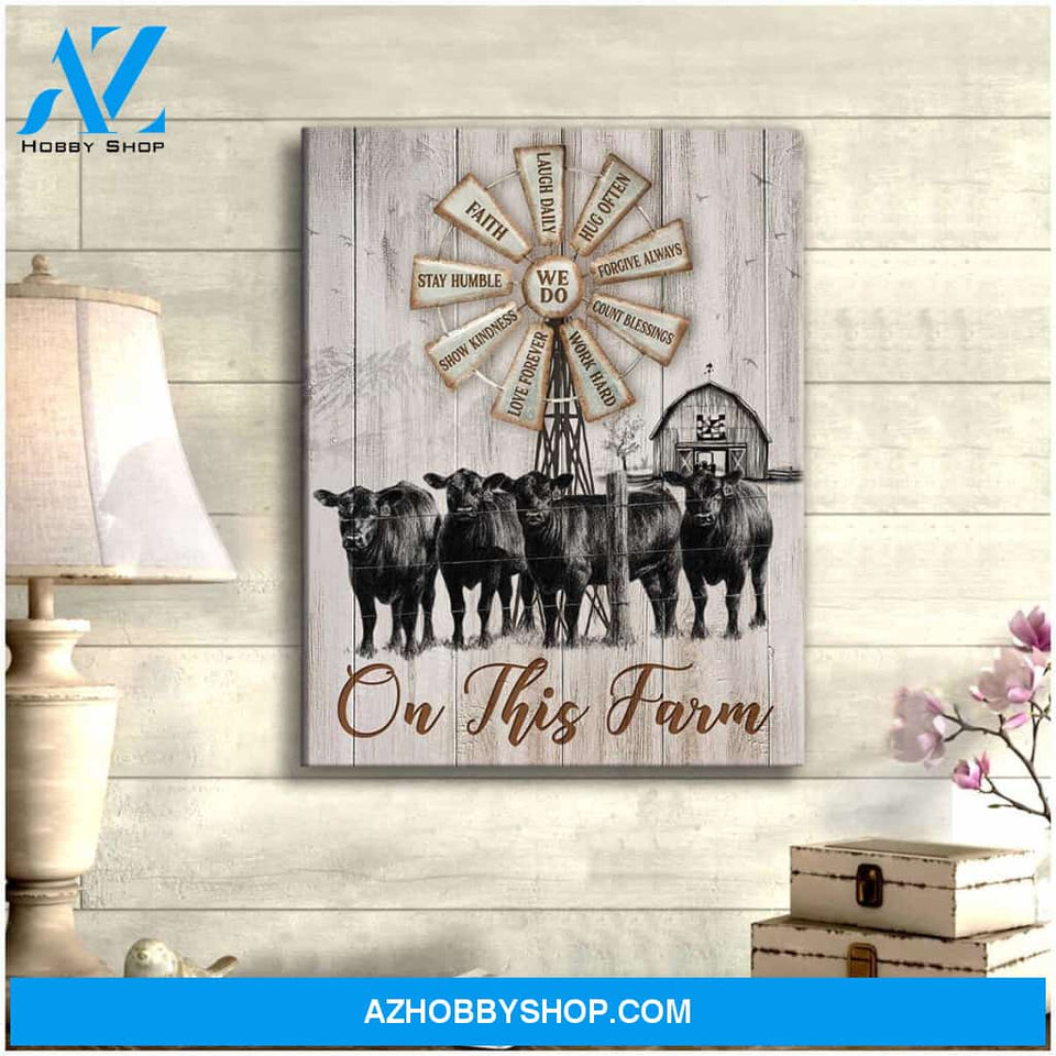 Dairy Cattle Cow On This Farm Canvas Wall Art, Wall Decor Visual Art