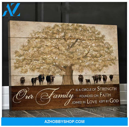 Dairy Cattle Cow Our Family Canvas Wall Art, Wall Decor Visual Art
