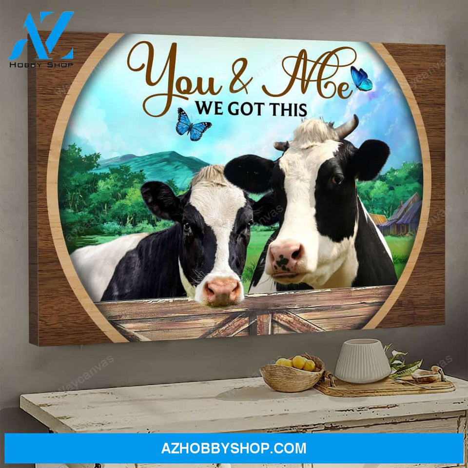 Dairy cattle, you and me we got together - Couple Landscape Canvas Prints - Wall Art