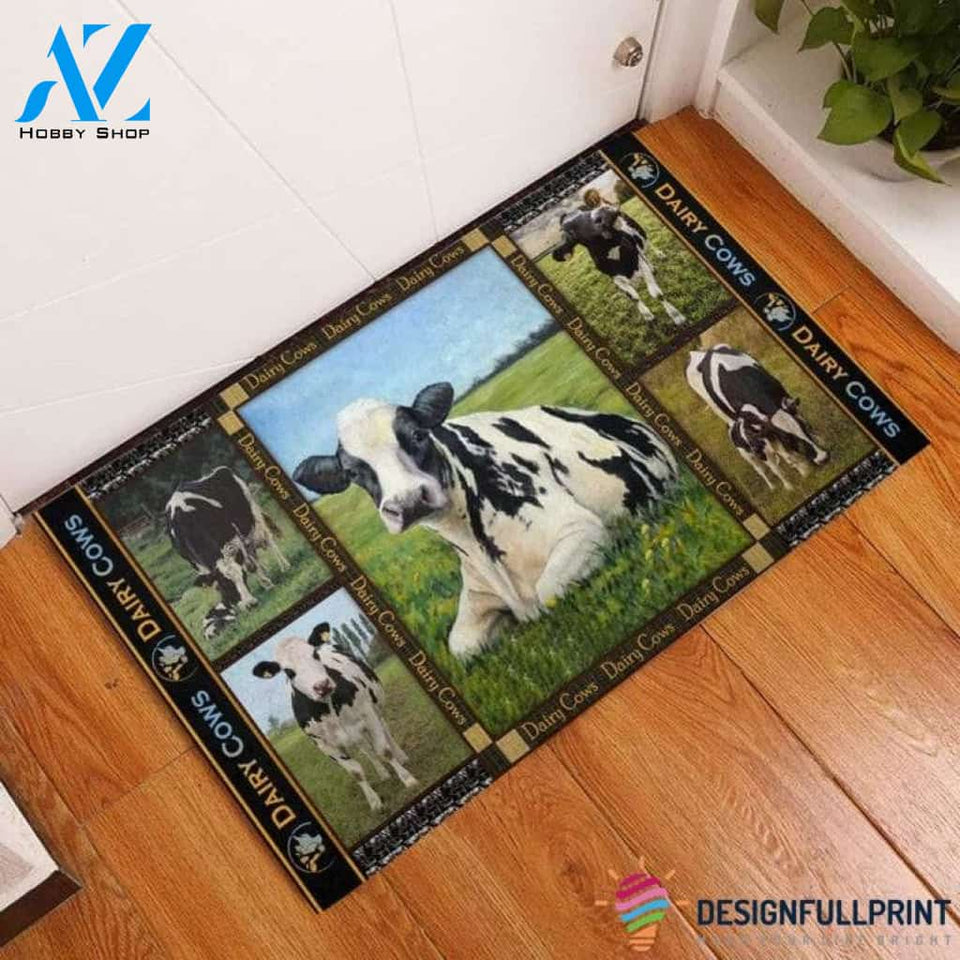 Dairy Cows Rubber Base Doormat HG
