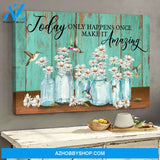 Daisy and hummingbird - Today only happens once - Jesus Landscape Canvas Prints - Wall Art