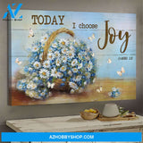 Daisy basket - Today I choose joy - Jesus Landscape Canvas Prints, Wall Art