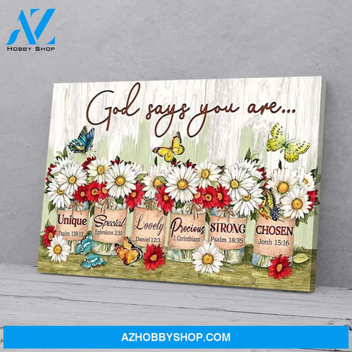 Daisy Butterfly Poster Canvas Wall Decor Visual Art, God Says You Are Poster Canvas Art Home Decor