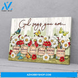 Daisy Butterfly Poster Canvas Wall Decor Visual Art, God Says You Are Poster Canvas Art Home Decor
