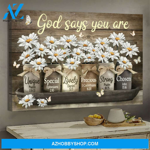 Daisy Jar God Says You Are Jesus Poster Canvas Wall Decor Visual Art