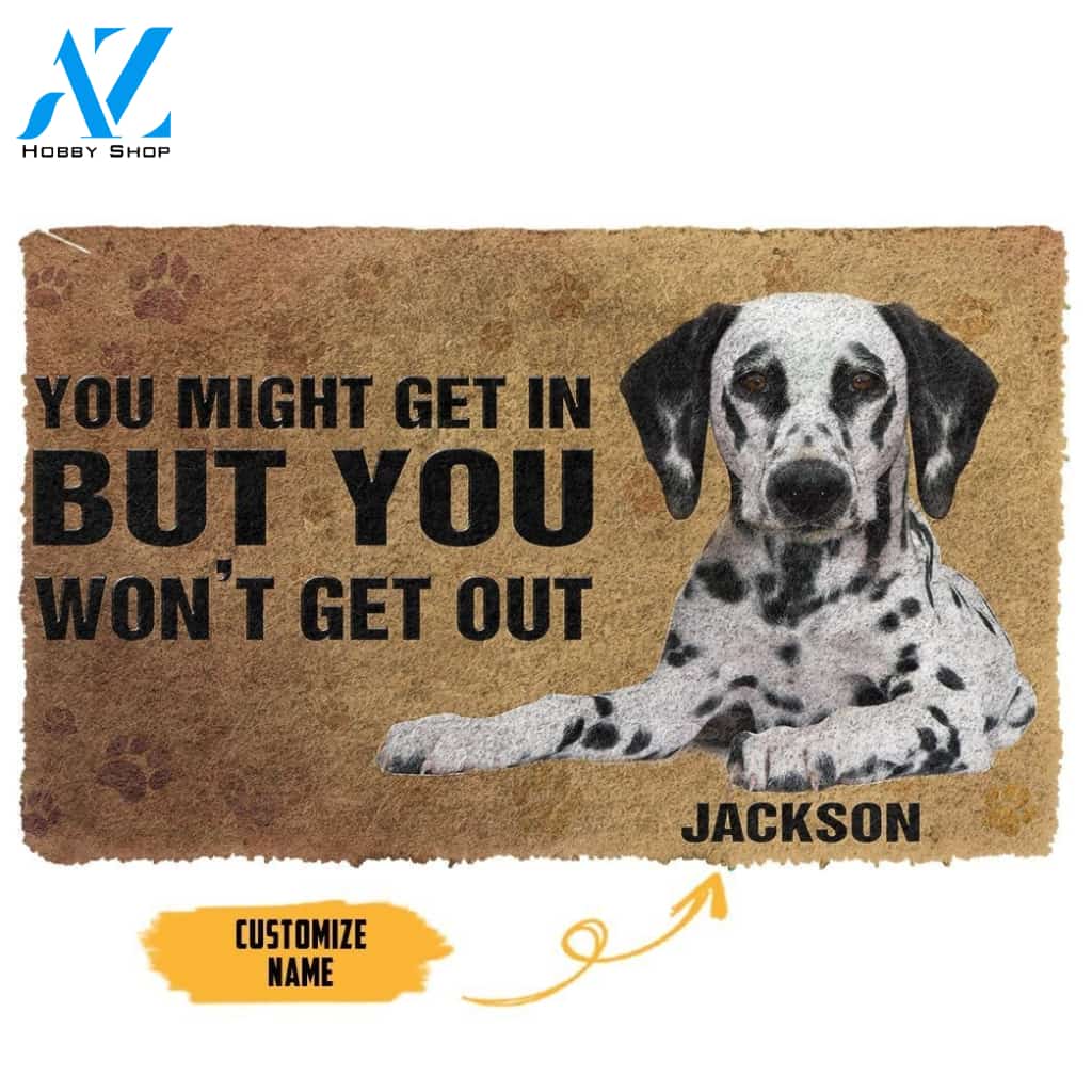 Gearhumans GearHuman 3D Dalmatian Custom Name Doormat