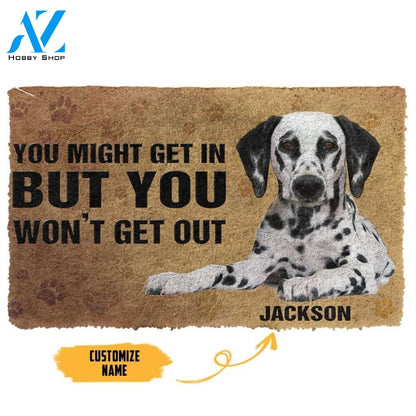 Gearhumans GearHuman 3D Dalmatian Custom Name Doormat
