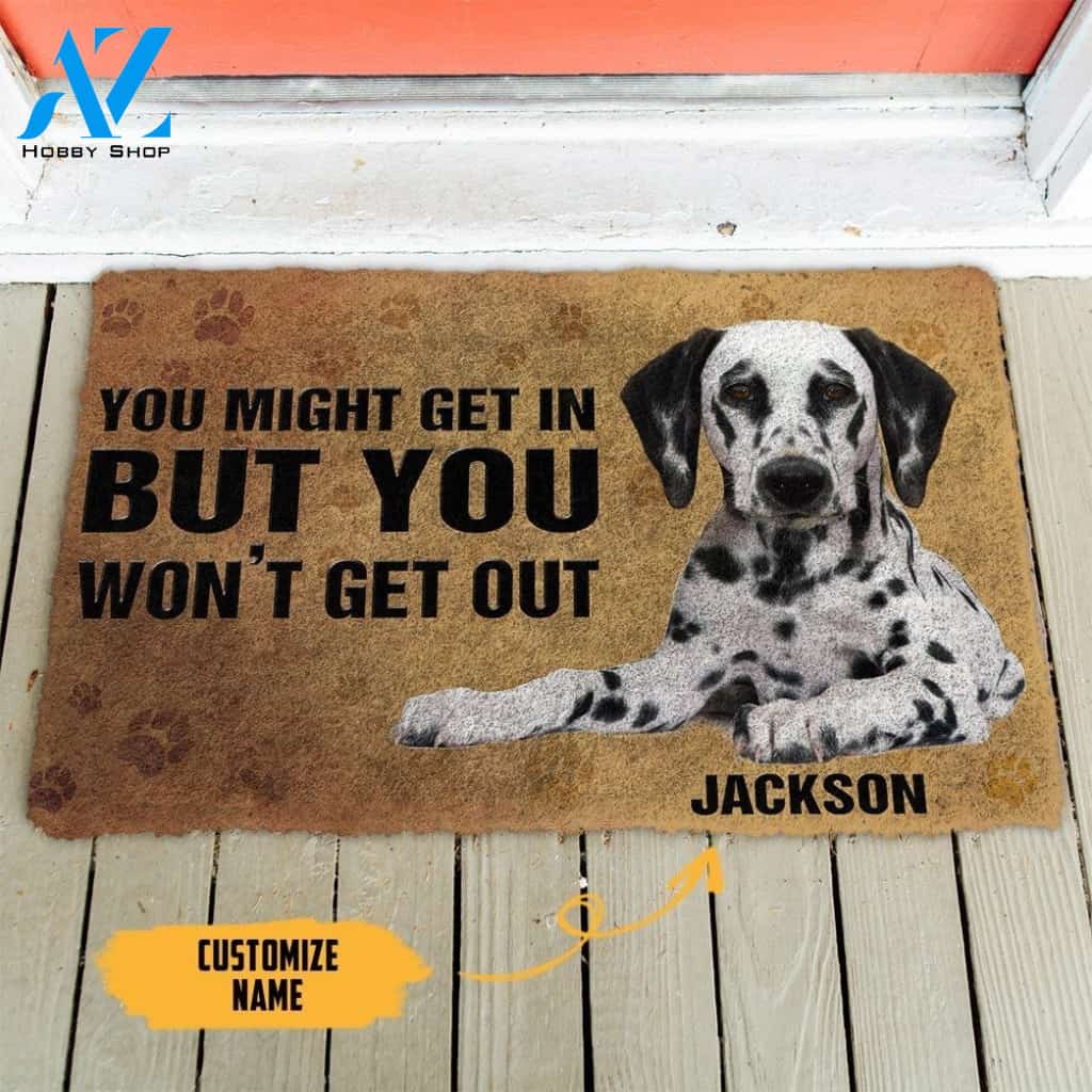 Gearhumans GearHuman 3D Dalmatian Custom Name Doormat