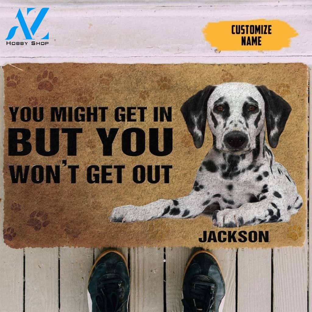 Gearhumans GearHuman 3D Dalmatian Custom Name Doormat