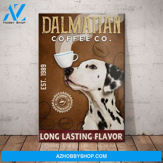 Dalmatian Dog Coffee Company Canvas Wall Art, Wall Decor Visual Art