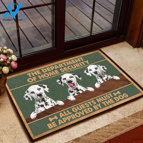 Dalmatian Home Security - Dog Doormat Welcome Mat House Warming Gift Home Decor Gift for Dog Lovers Funny Doormat Gift Idea