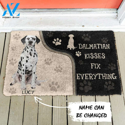 Gearhumans Gearhuman 3D Dalmatian Kisses Fix Anything Custom Name Doormat