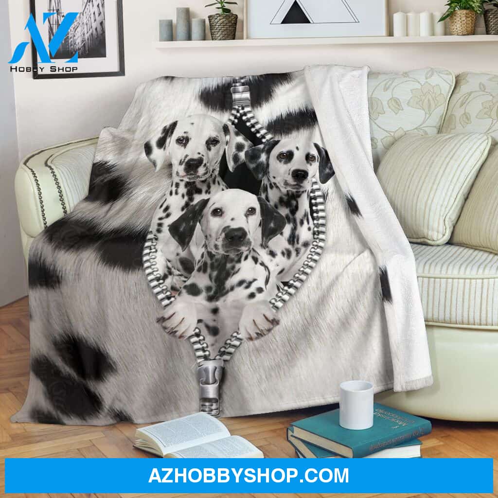 Dalmatian Zipper Blanket Gift For Dog Lovers Birthday Gift Home Decor Bedding Couch Sofa Soft and Comfy Cozy
