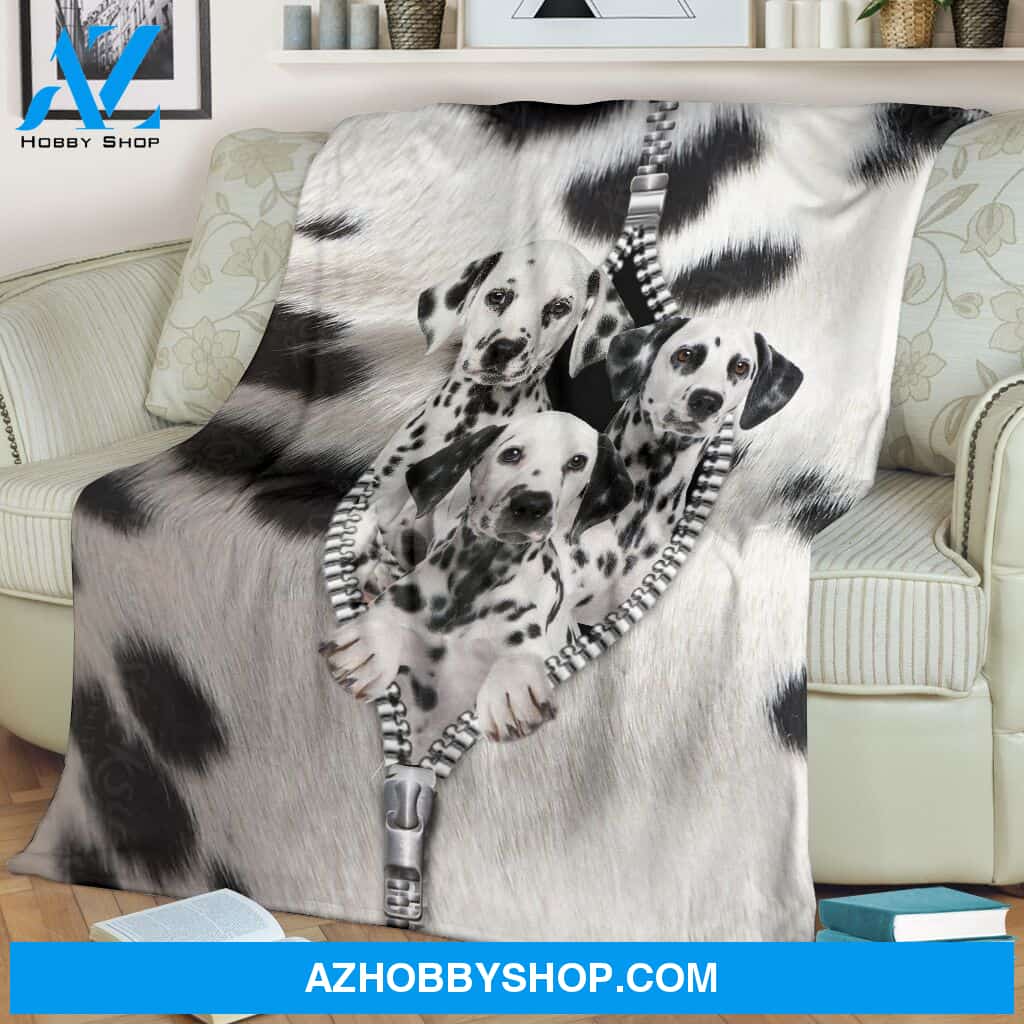 Dalmatian Zipper Blanket Gift For Dog Lovers Birthday Gift Home Decor Bedding Couch Sofa Soft and Comfy Cozy