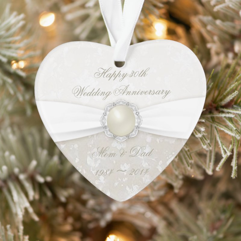 Damask 30Th Wedding Anniversary Acrylic Ornament