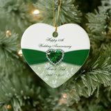 Damask 55Th Wedding Anniversary Ceramic Ornament
