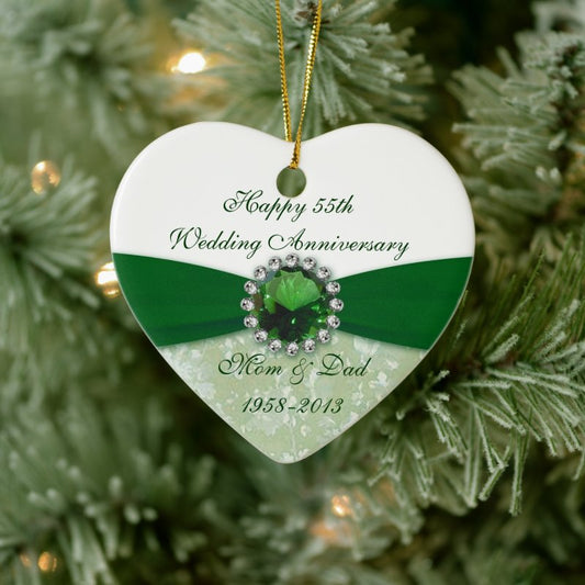 Damask 55Th Wedding Anniversary Ornament