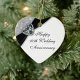 Damask 60Th Wedding Anniversary Heart Ornament
