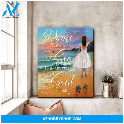 Dance Turtle Canvas Wall Art, Wall Decor Visual Art