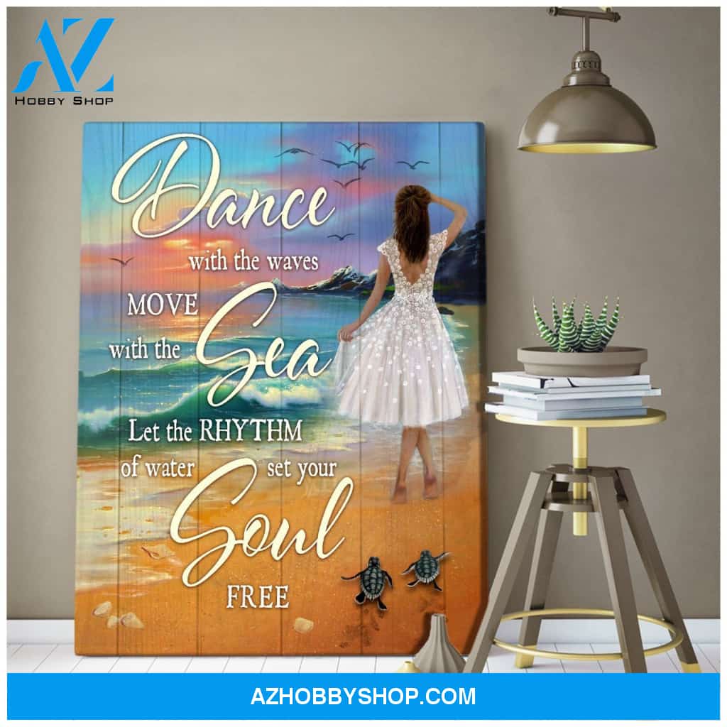 Dance Turtle Canvas Wall Art, Wall Decor Visual Art