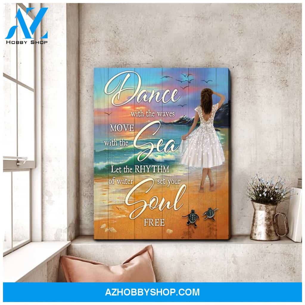Dance Turtle Canvas Wall Art Decor